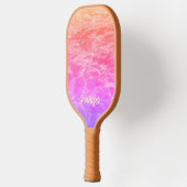 ピンクオレンジ薄紫とサンゴ熱帯水 ピックルボールラケット (左)