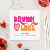 ピンクオレンジ飲レトロインラブバチェロレッテ スタンダードランチョンナプキン (インサイチュ)