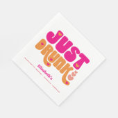 ピンクオレンジ飲レトロインラブバチェロレッテ スタンダードランチョンナプキン (角)