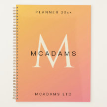 ピンクオレンジ グラデーション  個人用ビジネスプランナー