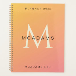 ピンクオレンジ グラデーション  個人用ビジネスプランナー プランナー手帳