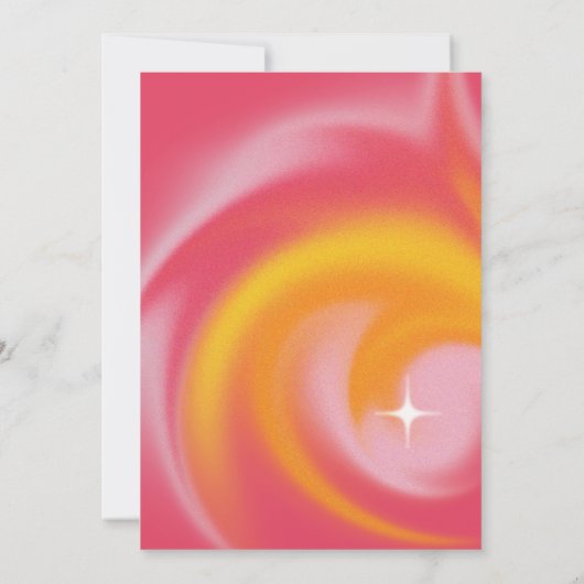 ピンクオレンジY2Kネオンディスコボールパーティー 招待状 (裏面)