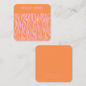 ピンクオレンストライプのジモダンイヤリング表示カード スクエア名刺 (正面/裏面)