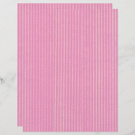 ピンクオンアイボリー垂直ストライプ紙 (正面/裏面)