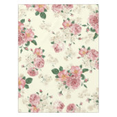 ピンクオンイエローヴィンテージフローラ テーブルクロス (正面)