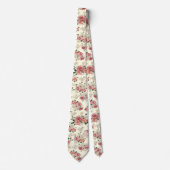 ピンクオンイエローヴィンテージフローラ ネクタイ (正面)