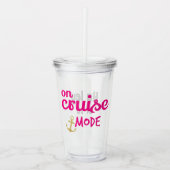 ピンクオンクルーズモードと金ゴールドいかりモノグラム アクリルタンブラー (正面)