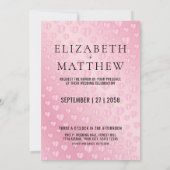 ピンクオンピンクハートスペックル招待状カードデザイン 案内状 (裏面)