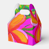 ピンクオンピンクプルメリアトロピカルアートパーティーのお願いボックス フェイバーボックス (正面サイド)