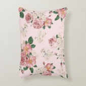 ピンクオンピンクヴィンテージフローラ アクセントクッション (正面(垂直))