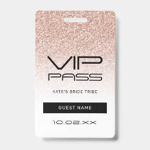 ピンクオンブルグリッター ブライズメイド VIP パス ランヤード バッジ