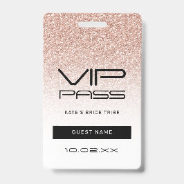 ピンクオンブルグリッター ブライズメイド VIP パス ランヤード バッジ