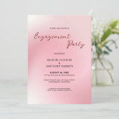 ピンクオンブル背景のエンゲージメント 招待状 (スタンド正面)