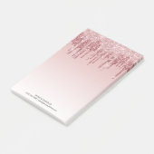 ピンクオンブレドリッピンググリッターモノグラムポストイットノート ポストイット (アングル)