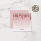 ピンクオンブレドリッピンググリッターモノグラム ノートカード (正面/裏面インサイチュ)