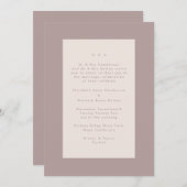 ピンクオンモダン赤面ミニマルシンプル結婚の 招待状 (正面/裏面)