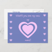 ピンクオンラベンダームービングニューアパートメントアナウンスメント 案内ポストカード (正面/裏面)