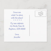 ピンクオンラベンダームービングニューアパートメントアナウンスメント 案内ポストカード (裏面)