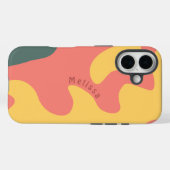 ピンクオーガニックの珊瑚の緑のパーソナライズされた名前 Case-Mate iPhoneケース (裏面 (横))