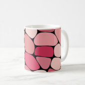 ピンクオーガニック色のペブルデザイン コーヒーマグカップ (正面右)