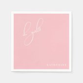 ピンクオーガールカスタム赤ちゃんシャワーナプキン スタンダードカクテルナプキン (正面)