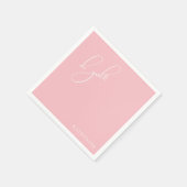 ピンクオーガールカスタム赤ちゃんシャワーナプキン スタンダードカクテルナプキン (角)