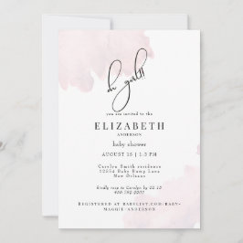 ピンクオーガールベビーシャワー 招待状