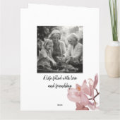 ピンクオーキッドお祝い・オブ・ライフ カード (裏面)