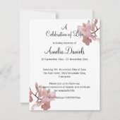 ピンクオーキッドお祝い・オブ・ライフ 招待状 (正面)