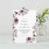ピンクオーキッドつる植物結婚式招待状 招待状 (スタンド正面)