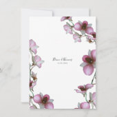 ピンクオーキッドつる植物結婚式招待状 招待状 (裏面)