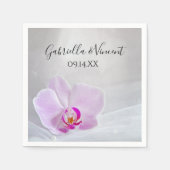 ピンクオーキッドとホワイトブライダル結婚ヴェイルズ スタンダードカクテルナプキン (正面)