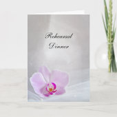 ピンクオーキッドとヴェイ結婚ルのリハーサルディナー 招待状 (正面)