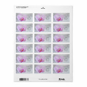 ピンクオーキッドとヴェイ結婚ルの感謝メッセージカード ラベル (フルシート)