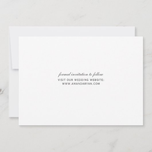 ピンクオーキッドウォーターカラーフラワー結婚ズ セーブザデート (裏面)