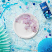 ピンクオーキッドウォーターカラーフラワー結婚ズ ペーパープレート (パーティー)