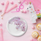 ピンクオーキッドウォーターカラーフラワー結婚ズ ペーパープレート (パーティー)