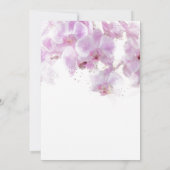 ピンクオーキッドウォーターカラーフラワー結婚ズ 招待状 (裏面)