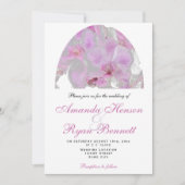 ピンクオーキッドウォーターカラーフラワー結婚ズ 招待状 (正面)