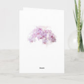 ピンクオーキッドウォーターカラーフラワー誕生日 カード (裏面)