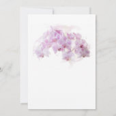 ピンクオーキッドウォーターカラーフローラ誕生日パーティー 招待状 (裏面)