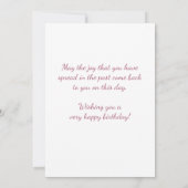 ピンクオーキッドウォーターカラーフローラ70誕生日 カード (裏面)