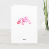 ピンクオーキッドウォーターカラー金ゴールドグリッター50誕生日 カード (裏面)