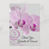 ピンクオーキッドエレガンス結婚ズフラットサンキューノート ノートカード (正面)