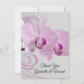 ピンクオーキッドエレガンス結婚ズフラットサンキューノート ノートカード (正面)