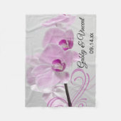 ピンクオーキッドエレガンス結婚ズ フリースブランケット (正面)