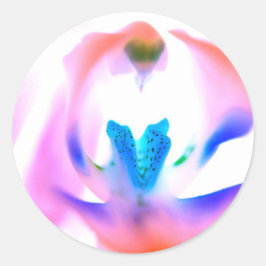 ピンクオーキッドクラシックラウンドステッカー ラウンドシール