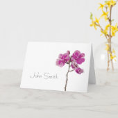 ピンクオーキッドネームカード カード (黄色い花)