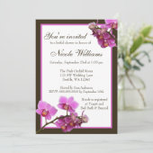 ピンクオーキッドフラワーズブライダルシャワー 招待状 (スタンド正面)