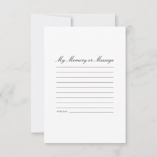 ピンクオーキッドフラワーズホワイト共有アメモリ葬儀 ノートカード (裏面)